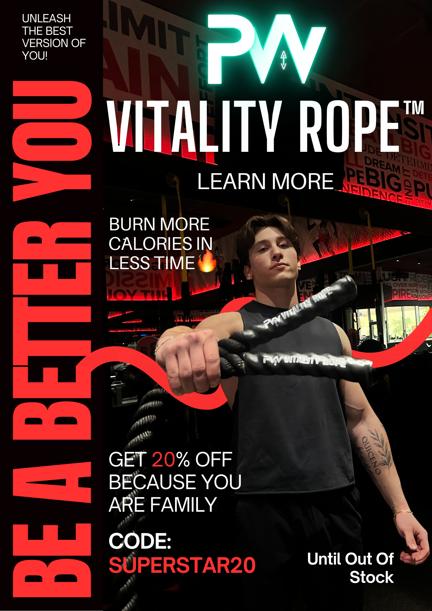 PW Vitality Rope™ | Weighted Jump Rope * SuperStar20 *