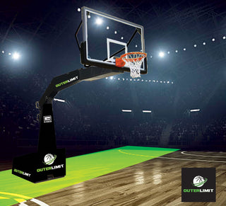 OuterLimit® Arena Portable Basketball System, Spring-Assisted, 10' 8" Boom