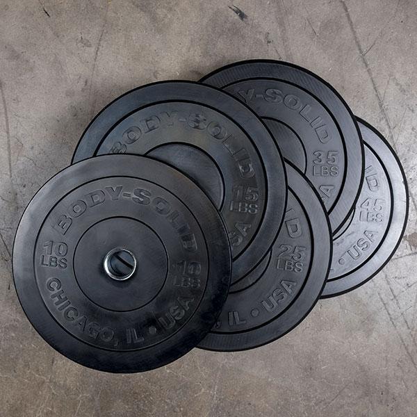 Body Solid 260 lb. Chicago Extreme Bumper Plate Set - OBPX260