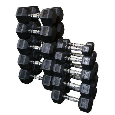 Body Solid 5-100 lb. Rubber Hex Dumbbell Set - SDRS2100