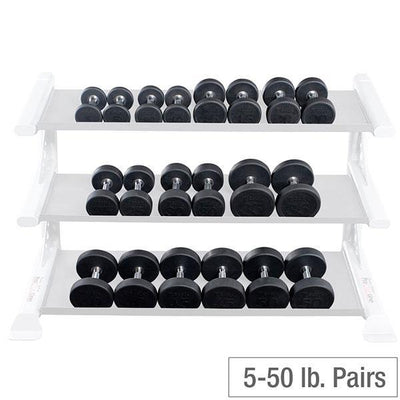 Body Solid 5 to 50 lb. Round Rubber Dumbbell Set - SDPS550