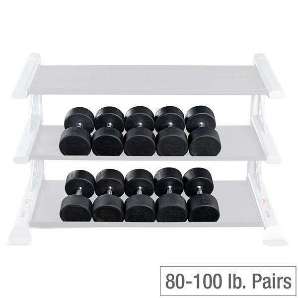 Body Solid 80-100 lbs Round Rubber Dumbbells - SDPS900