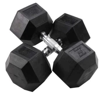Body Solid Rubber Coated Hex Dumbbell Set 5-50 lbs. - SDRS550