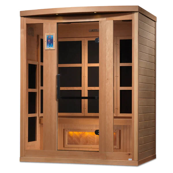 Golden Designs 3-Person "Hotel Edition" Full Spectrum Pure Tech Near Zero EMF FAR Infrared Sauna with Himalayan Salt Bar - GDI-8030-H3