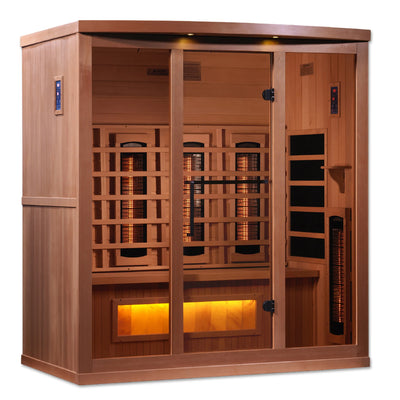 Golden Designs 4-Person Full Spectrum PureTech Near Zero EMF FAR Infrared Sauna with Himalayan Salt Bar - GDI-8040-02