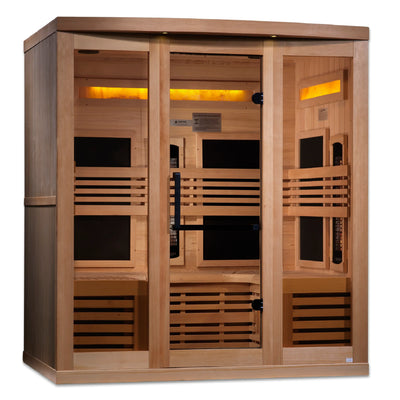 Golden Designs 6-Person Full Spectrum PureTech Near Zero EMF FAR Infrared Sauna with Himalayan Salt Bar - GDI-8260-01