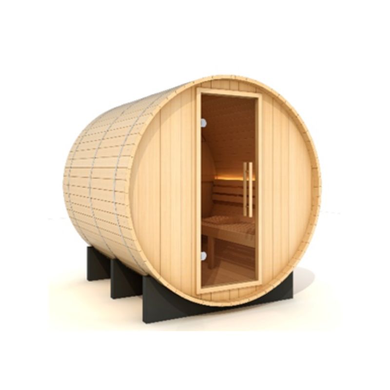 Golden Designs Arosa 4 Person Barrel Traditional Steam Sauna, Pacific Cedar - GDI-B004-01