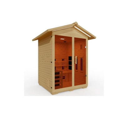 Golden Designs Carinthia 3 Person Hybrid Outdoor Steam Sauna Canadian Hemlock - GDI-8123-01