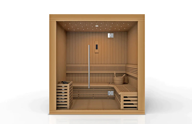 Golden Designs Copenhagen Edition 3 Person Traditional Steam Sauna, Canadian Red Cedar - GDI-7389-01