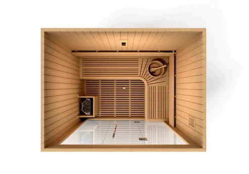 Golden Designs Copenhagen Edition 3 Person Traditional Steam Sauna, Canadian Red Cedar - GDI-7389-01