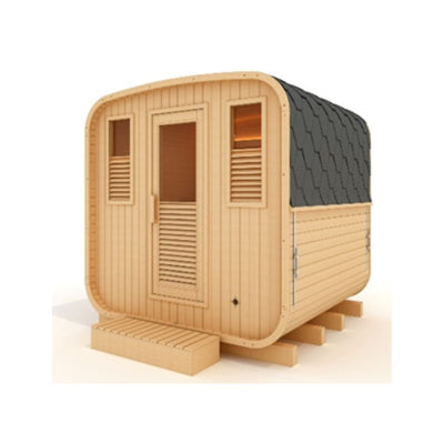 Golden Designs Davos 4-6 Person Square Traditional Steam Sauna - Pacific Cedar - GDI-S006-01