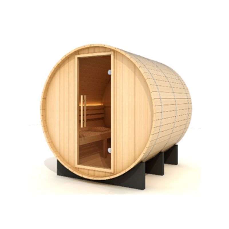 Golden Designs Klosters 6-Person Barrel Traditional Steam Sauna - Pacific Cedar - GDI-B006-01