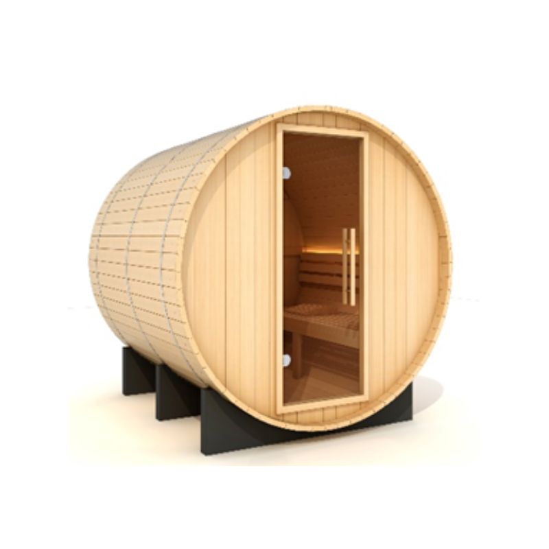 Golden Designs Klosters 6-Person Barrel Traditional Steam Sauna - Pacific Cedar - GDI-B006-01